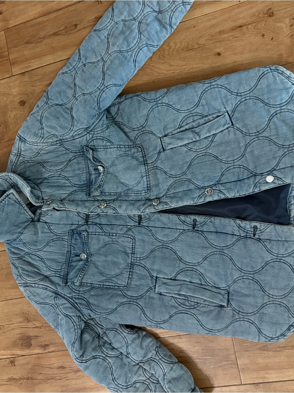 Madden Girl light blue quilted denim jacket